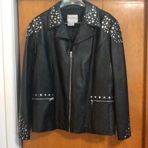 Studded Leather Jacket 2X Pamela McCoy